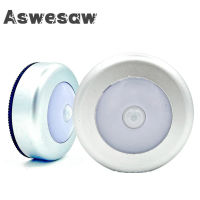 Aswesaw round motion sensor LED night light battery powered Cabinet night lamp bedside lights for bedroom home closet lighting