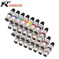 ๑✤ 1pc 3 Pin XLR Male/Female Plug Wire Connector 3 Poles XLR Microphone Plug MIC Cable Terminal Connector 7 Colors