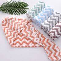 【CC】▦☞✆  Supplies Coral Fleece Wavy Pattern Scarf Hats Dry Hair Cap Terry Shower Caps DryingTowel