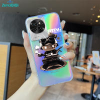 ZeroQiQi เคสเคสโทรศัพท์ Hp Itel เคสตัวอักษรที่สร้างสรรค์ S23ลายการ์ตูน,เคสบัตรเลเซอร์สีรุ้งสุดเท่ห์เคสโทรศัพท์โทรศัพท์สลายเลเซอร์สีรุ้งสุดเท่ใสเคสกันกระแทกขอบบางเฉียบ TPU นุ่มเป็นพิเศษเคสในตัวสีสันสดใส