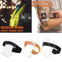 【CW】❈◙  Plastic Card Holder Polyester Reflective Wristband ID Arm Adjustable Badge Elastic Band