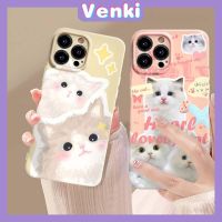 Venki - เข้ากันได้สำหรับ เคส iphone 11 เคสไอโฟน เคสไอโฟน11 เคสฟิล์ม TPU เคสเยลลี่สีชมพูเคลือบเงากล้องป้องกันเคสเจลลี่ป้องกันน่ารัก Healing Cats เข้ากันได้กับ iPhone 14 13 Pro Max iPhone 12 XR 7Plus 8Plus