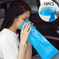 fgjfykjd 10PCS 1000ML Blue Disposable Travel Car Airplane Portable Motion Sickness Nausea Vomit Cleaning Bag Eco-Friendly Plastic Bag