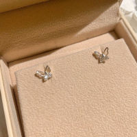 A.piece ต่างหูเงินแท้ [all silver 925] crystal butterfly