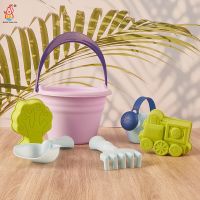 Beach Toy Bath Set Soft Silicone Sandbox Set Water Playing Toys Summer Outdoor Beach Water Play Toys for Kids Swimming Pool