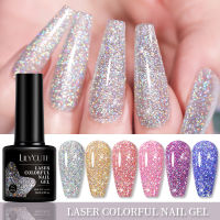 LILYCUTE 7Ml Laser Glitter Nail Art Gel Popular In Summer Glitter Sequins Soak Off UV Gel Colorful DIY Nails Art Design