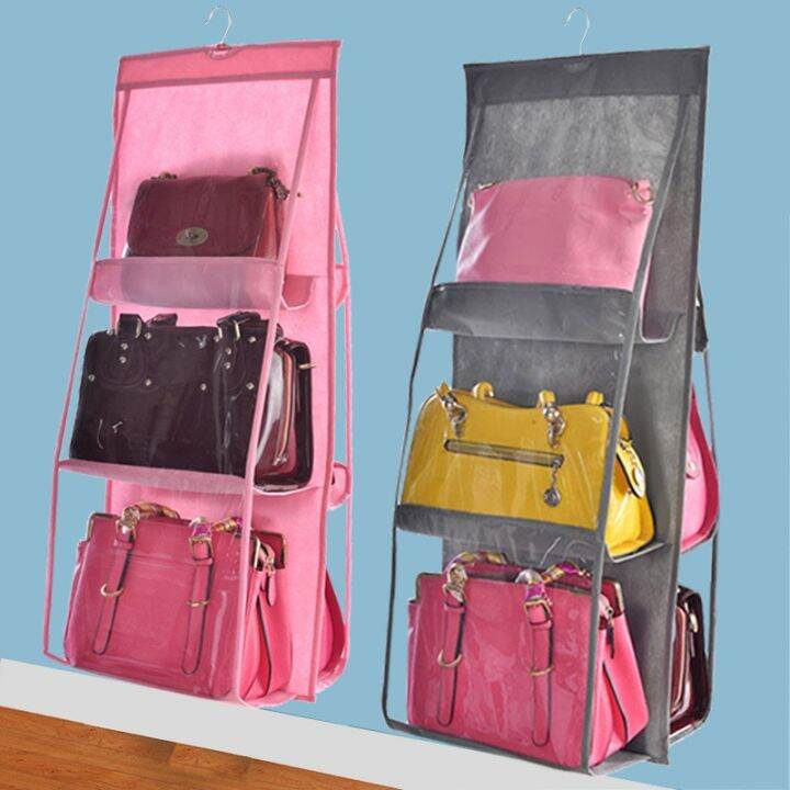 dustproof-six-layer-double-sided-dormitory-wardrobe-hanging-fabric-storage-bag-multi-functional-handbag-storage-hanging-bag