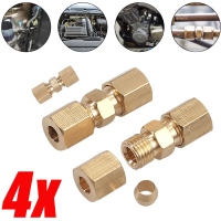 สายเบรค Connector ทองเหลืองสายเบรค Union Fittings Straight Reducer Compression Kits 316 "Connector รถอุปกรณ์เสริม Parts