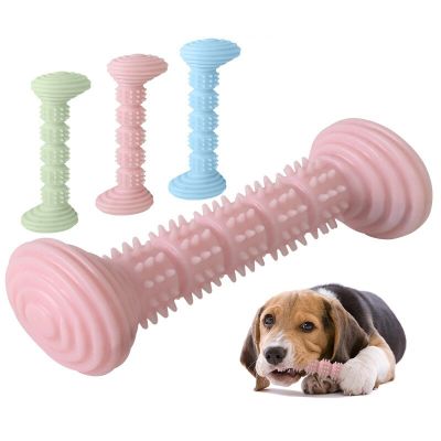 Barbell Shape Dog Chew Toy For Small Dogs Bite Resistant Dog Toothbrush Molar Stick Dental Care Pets Training Interactive Toys Toys