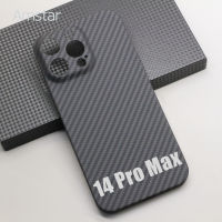 Amstar เคสโทรศัพท์คาร์บอนไฟเบอร์แท้สำหรับ iPhone 14 Pro,ปกป้องเลนส์แม็กซ์ฝาแข็งเส้นใยอะรามิดแบบบางเฉียบสำหรับ iPhone 14 Plus