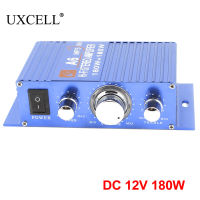 UXCELL DC 12V 180W Car Blue Aluminum Mini Hifi Stereo Audio Power Amplifier