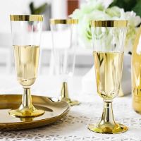 Wedding Champagne Flute Creative Plastic Wedding Cup Champagne Glass Drinking Utensils for Party-Silver