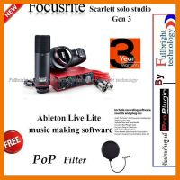 สินค้าขายดี!!! FOCUSRITE SCARLETT SOLO STUDIO (GEN3) PACK ชุดอุปกรณ์บันทึกเสียงออดิโออินเตอร์เฟส รุ่นใหม่ล่าสุด รับประกันศูนย์ 3 ปี ที่ชาร์จ แท็บเล็ต ไร้สาย เสียง หูฟัง เคส ลำโพง Wireless Bluetooth โทรศัพท์ USB ปลั๊ก เมาท์ HDMI สายคอมพิวเตอร์