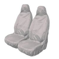 【LZ】™☜✖  Universal Car Front Seat Covers Protetores de Nylon impermeáveis Heavy Duty cinza 2pcs