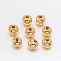 50pc Real 18K Gold Plated Brass Round Spacer Beads, Lead Free &amp; Cadmium Free &amp; Nickel Free, 4mm, Hole: 1.5mm