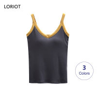 LORIOT ชุดชั้นในแนวสปอร์ตบราเสื้อกล้ามสำหรับผู้หญิง Camisole Sando เสื้อกล้ามคอวีแขนกุดเซ็กซี่ลำลองเกาหลี SA1331