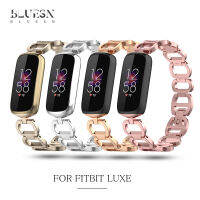 สายโลหะสายรัดข้อมือสำหรับ Fitbit Luxe ทำจากสเตนเลสสร้อยข้อมือเหล็กปรับขนาดได้สำหรับผู้หญิงสายหัวเข็มขัดพลาสติก