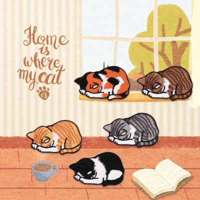 ✶﹍ Cute Sleeping Animal Embroidery Hot Cloth Stickers Clothes Patch Stickers Small Diy Patch Hole Decoration Stickers Back Glue