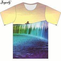 Joyonly 2018 Summer Children 3D T shirt Waterfall Colorful Tree Printed T-shirt Boys Girls Galaxy Tshirts Tops Fit 4-20 Years