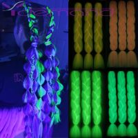 Glowing Hair 60CM Florescent Braiding Synthetic Jum bo-Braid the Temperature