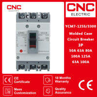 LIG CNC YCM7-125S/3300 Moulded ตัวเรือนเครื่องตัดวงจร3P สวิตช์พลังงานแสงอาทิตย์15kA AC400V 125A ป้องกันมอเตอร์