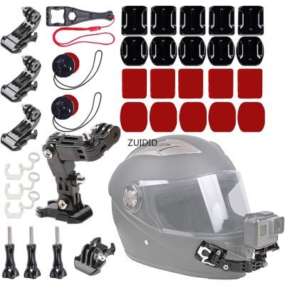 34In1 Motorcycle Helmet Chin Mount Kits For Gopro Hero 10 9 8 7 6 5 Osmo Camera Accessory Tethers Mount Bases And Adhesive Pads