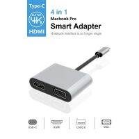 【support】 The Auto Zone DeepFox 4 1 Usb 3.1ประเภท C ถึง Hdmi Vga Dvi Usb 3.0เอาต์พุต Usb C ขยาย Hub 4K 1080P 3D Video Converter สำหรับ Macbook Chromebook