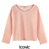 iCONiC SOFT PINK Adamantine Top #4873 เสื้อแขนยาว ไหมพรม สีชมพูอ่อน เสื้อคลุม เสื้อไหมพรม เสื้อผ้าแฟชั่น เสื้อผู้หญิง เสื้อผญ เสื้อกันหนาว