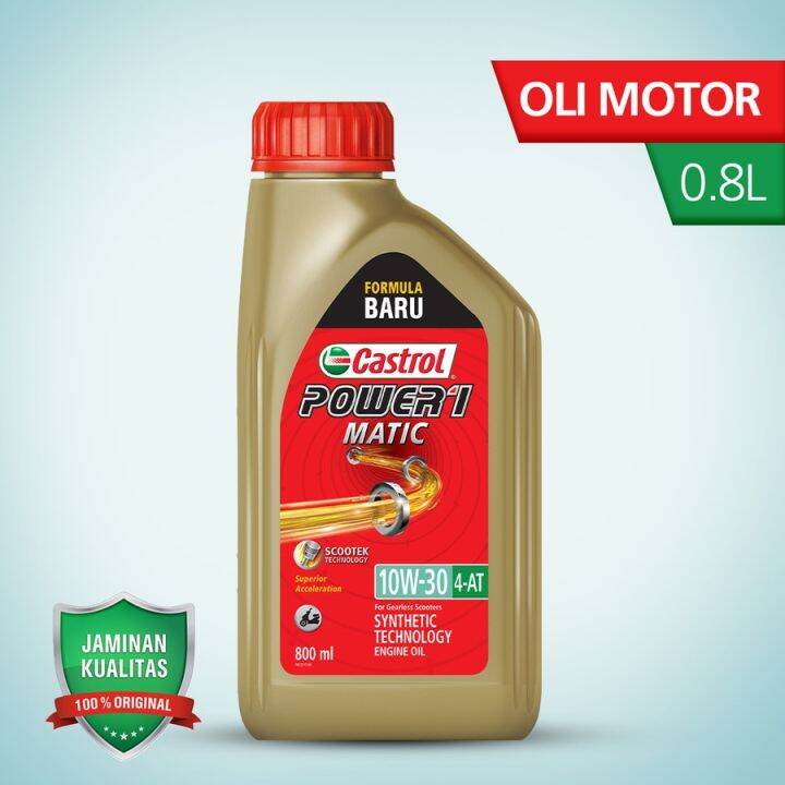 Oli Mesin Motor Castrol POWER1 Matic 10W-40 Kemasan 0.8L | Lazada Indonesia