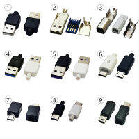 10เซ็ต9ประเภท DIY ความเร็วสูงเชื่อมต่อ USB ประกอบเชื่อมประเภท C ชายแจ็คศัพท์หางชาร์จซ็อกเก็ตขั้วไฟฟ้า