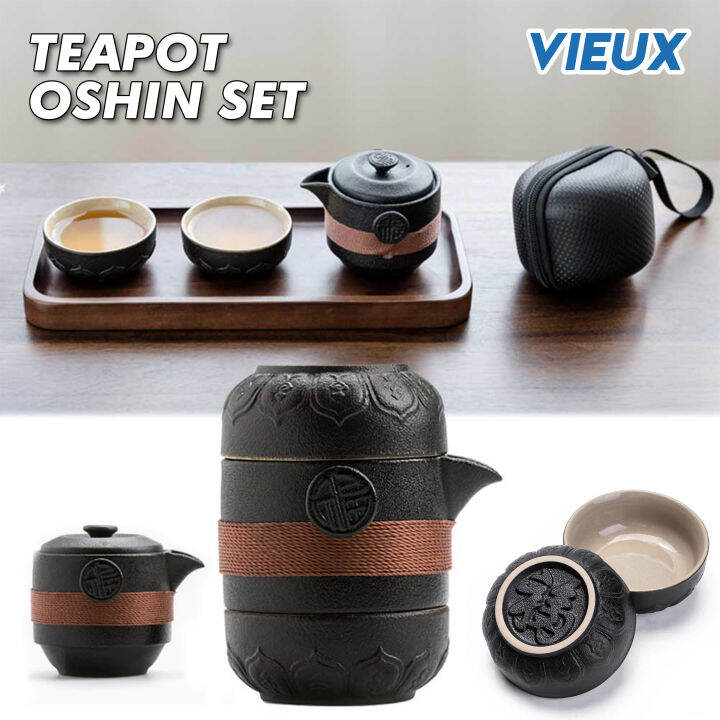 Japanese Teapot set Portable / Teko mini japanese teapot set oshin