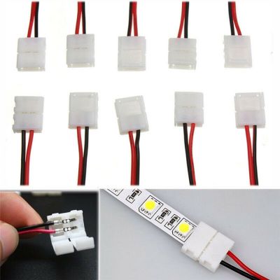 □♕ 5-100Pcs 8mm 10mm 2Pin LED Strip Connector Cable 2Pins 10mm Width PCB Single Color Tape Light For 3528 2835 5050 LED Strip