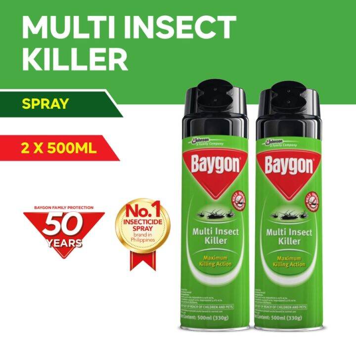 Baygon Multi Insect Killer Kerosene-Based Twin (500ml x 2) | Lazada PH