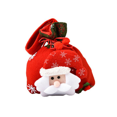 คริสต์มาสถุง Drawstring 3D ออกแบบผ้าถุงของขวัญแอปเปิ้ลกระเป๋าสำหรับโปรดปรานและตกแต่งมนุษย์หิมะน่ารักสุดซานตาคลอสกวาง