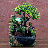 เดสก์ท็อปเรซิ่น Mountain Rockery น้ำพุน้ำตกสวน Bonsai ตกแต่งโต๊ะไหลน้ำพุ (4ขนาดเลือก)