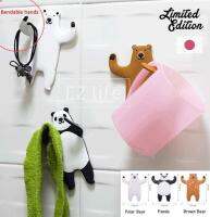 EZ Animal Wall Hook (Polar Bear, Panda, Brown Bear) ตะขอแขวนติดผนังอเนกประสงค์ กาวนาโนลอกออกแล้วใช้ใหม่ได้ ผนังไม่เป็นรอย รองรับน้ำหนัก 500g ตะขอแขวนติดผนังแบบใส ญี่ปุ่นยอดนิ Office Hanger Rack Space Waterproof Japan Cute Adhesive Phone Tablet Holder