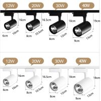 โคมไฟซุ้มผนังไฟสปอร์ตไลท์เพดาน12/20/30/40W ไฟ Led ราง1ทั้งชุดโคมไฟสำหรับบ้านห้องครัว