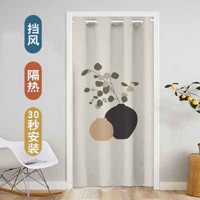 [COD] Door curtain partition winter warm and windproof without punching bedroom kitchen toilet fitting room blocking cloth hanging