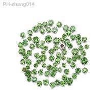 Round Mixed Size Light Green Shape Glass Crystal Rhinestones With Claw Diy Wedding Dress Accessories 200Pcs/Bag