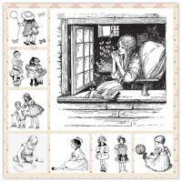 2022 New 10x10 Mini Children Birthday Party Christmas Clear Stamps Girls Stamps Card Crafts No Metal Cutting Dies Scrapbooking