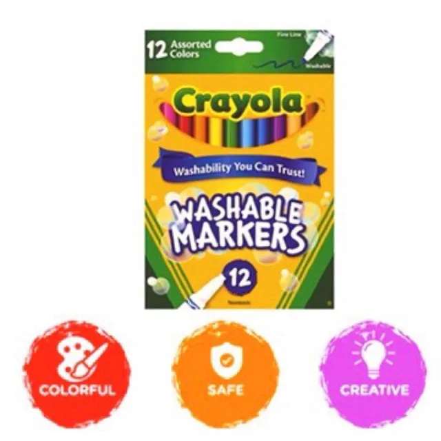 Crayola Fine Line Markers, Washable Markers, 12 Count 