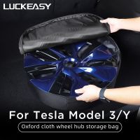 For Tesla Model 3 Model Y 2023 Oxford Cloth Hubcap Storage Bag Car Accessories Wheel Hub Cover Protector Save Space Carrying Bag