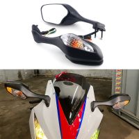 ☈♧◄ For Honda CBR1000RR 2008-2016 /VFR1200 2010-2012 Rearview Mirrors With Turn Signals Light LED 2009 2010 2011 2012 2013 2014 2015