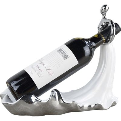 White Silver Modern Creative Dancing Girl Ceramic Wine Holder Wine Cabinet Ornament Home Decor Craft Room Decoration Sculpture