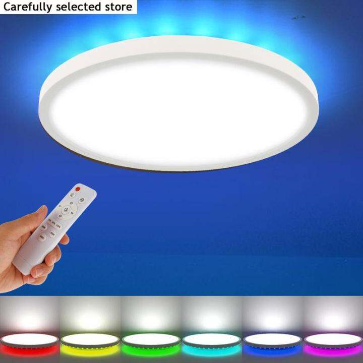 RGB Ceiling Light with Remote Control 11Inch LED Flush Mount Ceiling