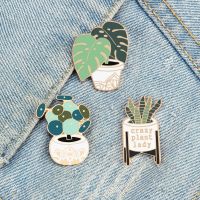 【DT】hot！ Brooches Succulents Potted Enamel Badge Cartoon Lapel Pins Jewelry