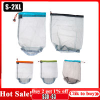 【cw】Ultralight Drawstring Mesh Stuff Sack Storage Bag Laundry Cloth Pouch Clothing Organizer for Tavelling Camping Hike Climbinghot