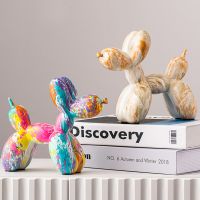 Nordic Resin Animal Sculpture Balloon Dog Shape Statue Home Decoration Accessories Room Office Decor Standing Figurine Ornament