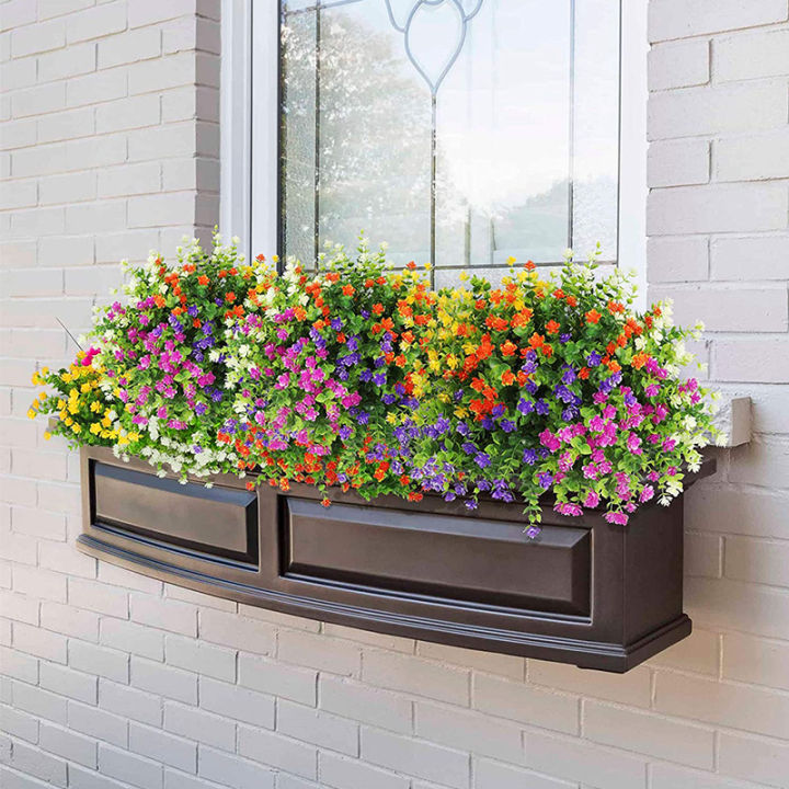 ดอกไม้ประดิษฐ์ตกแต่งกันยูวีสำหรับติดทางเท้าและกลางแจ้งใช้ในอาคารสำนักงานบ้านดอกไม้พลาสติก