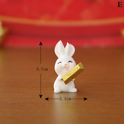 UNI 1Pc Cute Cartoon Xmas New Year Rabbit Micro Landscape Resin Gardening Crafts ตกแต่งคริสต์มาส